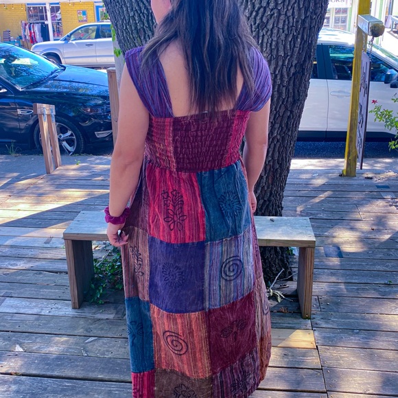 Beautiful patchwork hippie dress/ overall skirts - Picture 6 of 6